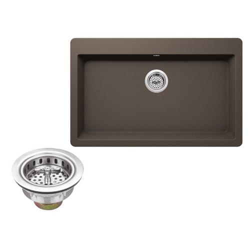 Superior Sinks 33-in x 20.86-in Mocha Brown Single Bowl ...