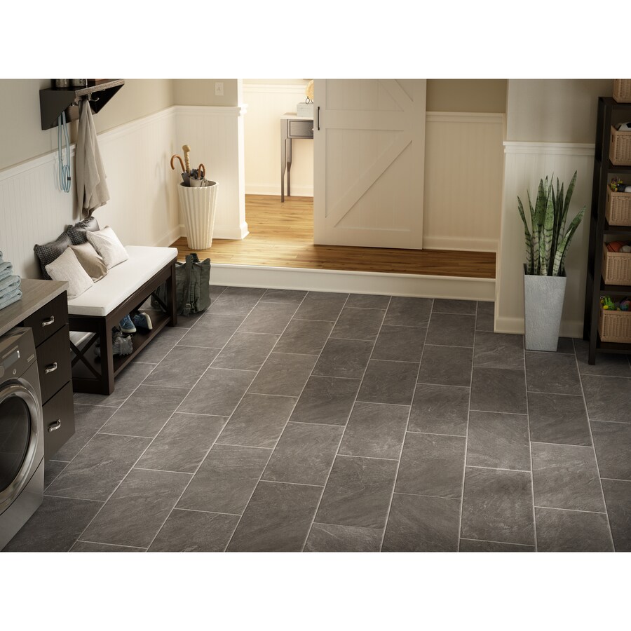 Style Selections Glentanner Slate 12.83-in W x 4.27-ft L Embossed Tile ...