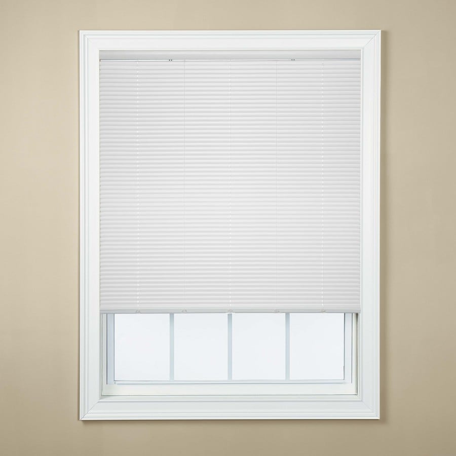 Style Selections 1-in Cordless White Vinyl Room Darkening Mini Blinds ...