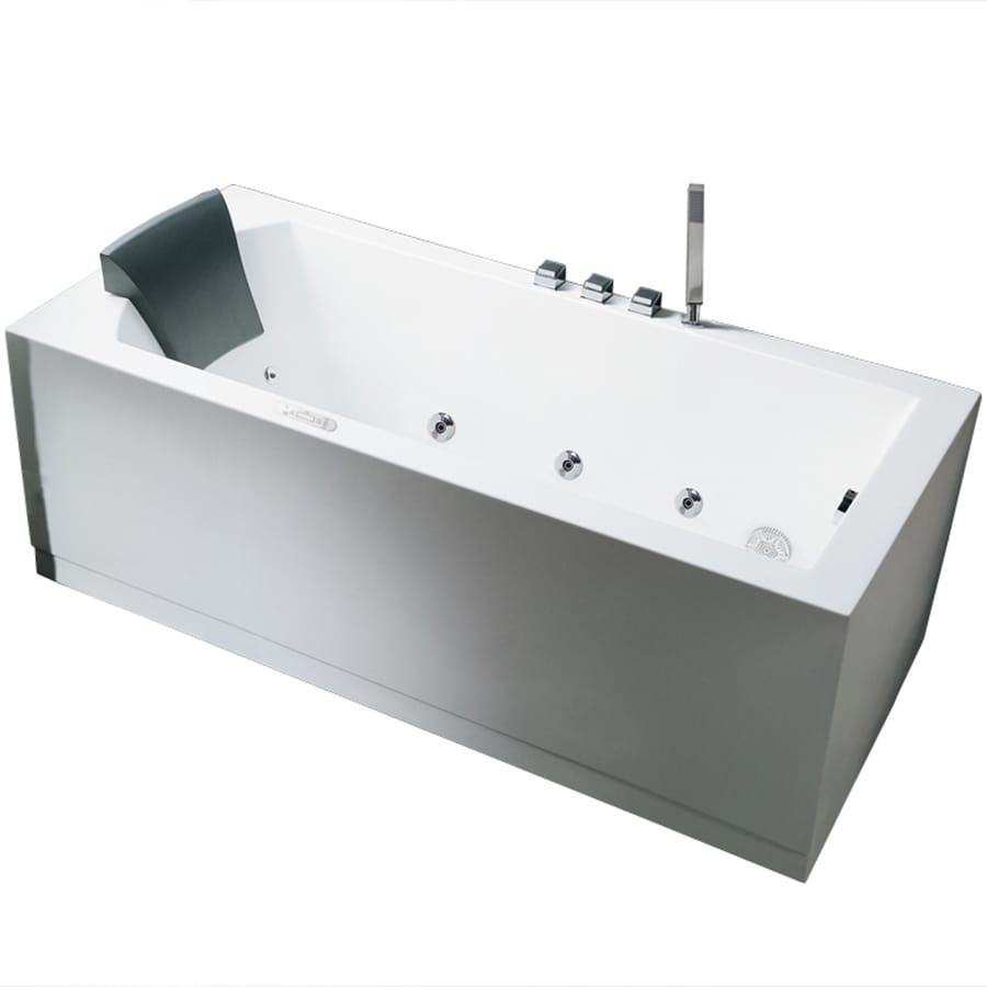 ARIEL 59-in White Acrylic Freestanding Whirlpool Tub with ...