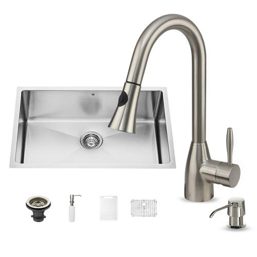 VIGO Mercer 30in x 19in Stainless Steel Single Bowl Undermount