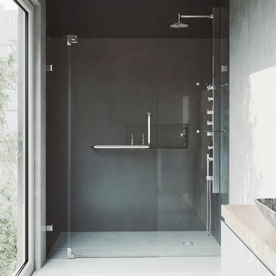 Pirouette 54 In To 60 In W Frameless Pivot Brushed Nickel Shower Door