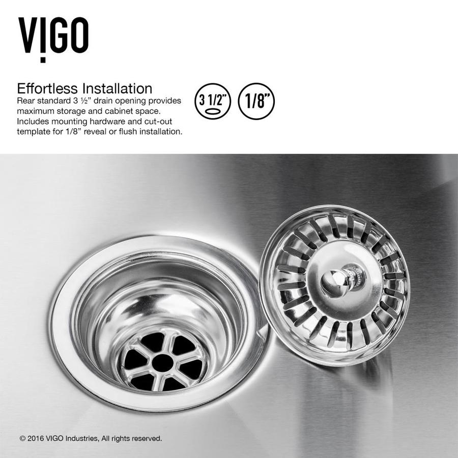 VIGO 20 In X 23 In Stainless Steel Single Bowl Stainless Steel Kitchen   816686014756 03178948 