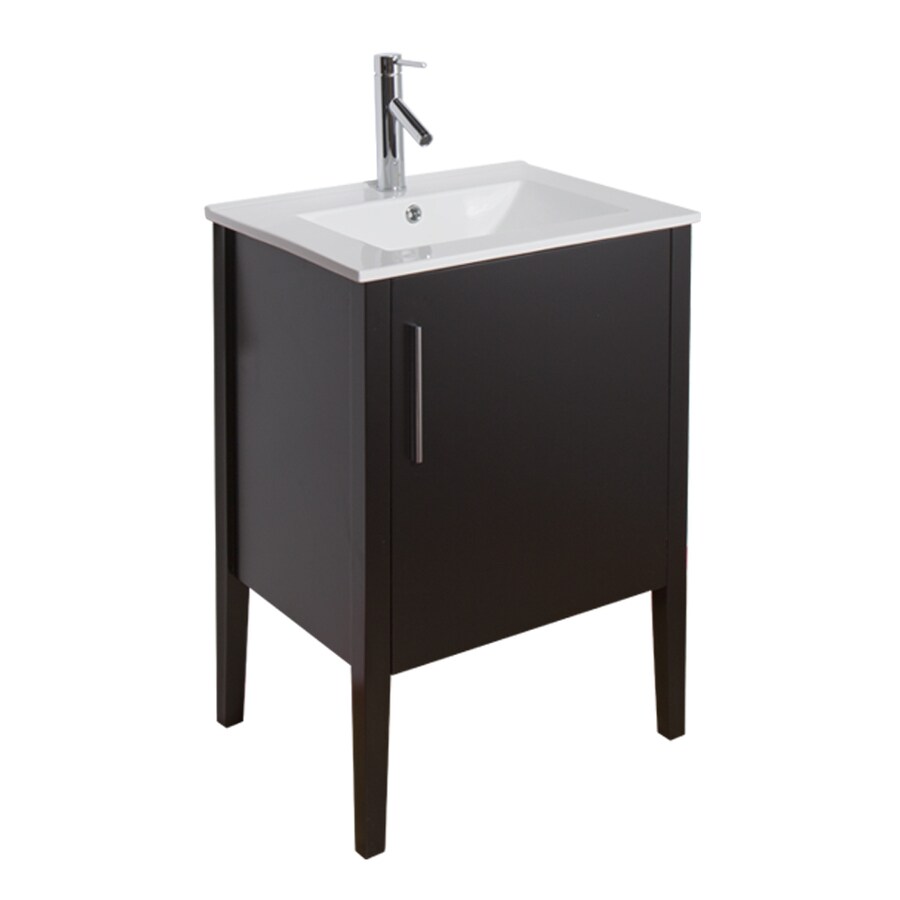 VIGO VG09040002K1 Maxine 24-in Espresso Bathroom Vanity with White Top