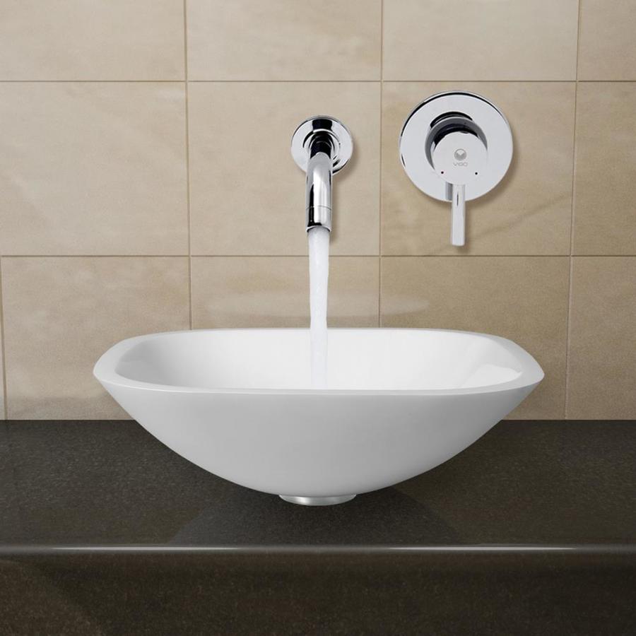 Vigo Vessel Sinks White Phoenix Stone Vessel Square Bathroom Sink