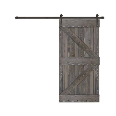 Creative Entryways Sliding Barn Door Charcoal Stained K Frame Wood