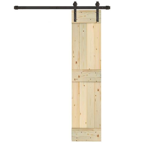 Creative Entryways Sliding Barn Door 18in x 80in Unfinished 2Panel Unfinished Pine Wood
