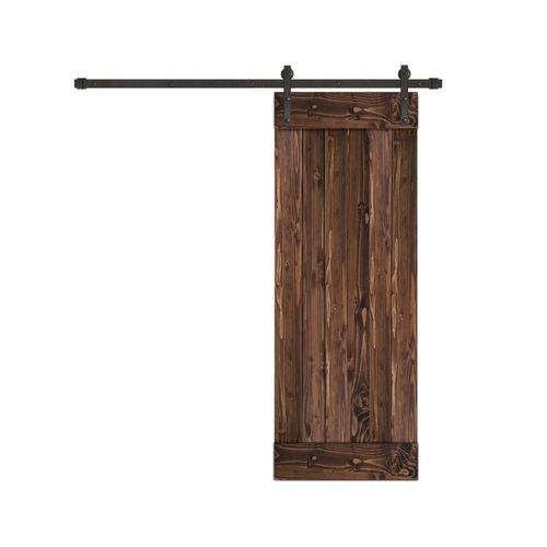 Creative Entryways Sliding Barn Door Espresso Stained 1Panel Wood Pine