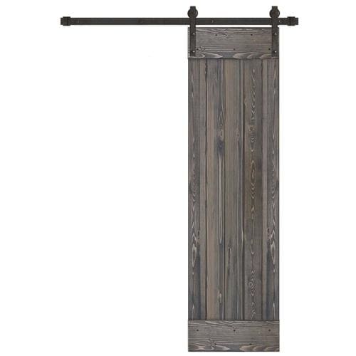 Creative Entryways Sliding Barn Door 20-in x 80-in Charcoal 1-Panel ...