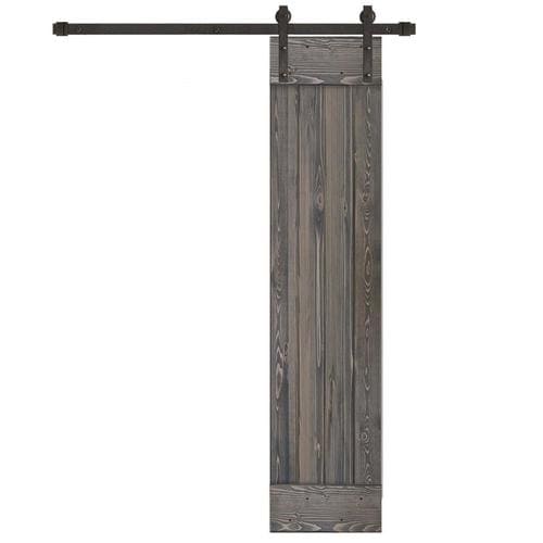 Creative Entryways Sliding Barn Door 18in x 80in Charcoal 1Panel Stained Pine Wood Single