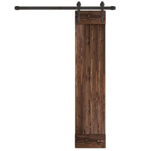 Creative Entryways Sliding Barn Door Espresso Stained 1Panel Wood Pine Barn Door Hardware
