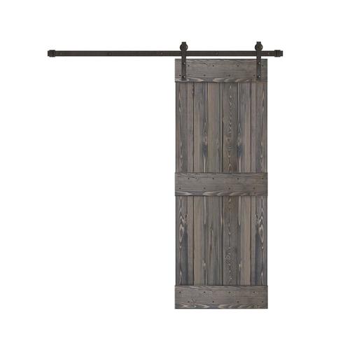 Creative Entryways Sliding Barn Door 28in x 80in Charcoal 2Panel