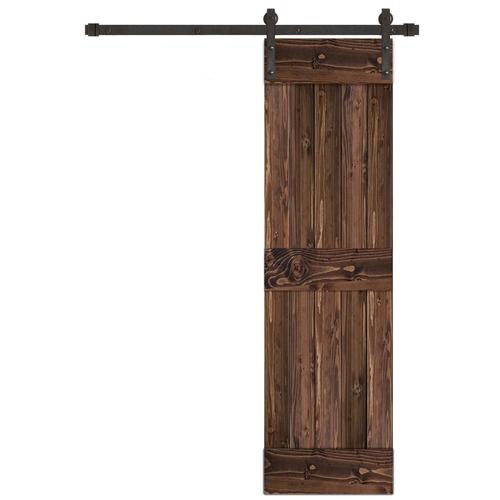 Creative Entryways Sliding Barn Door 20in x 80in Espresso 2Panel Stained Pine Wood Single