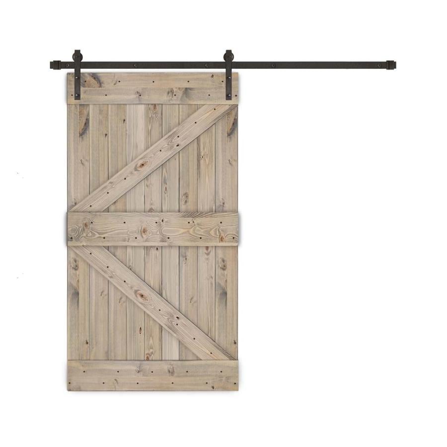 Creative Entryways Sliding Barn Door Weathered Gray Stained K