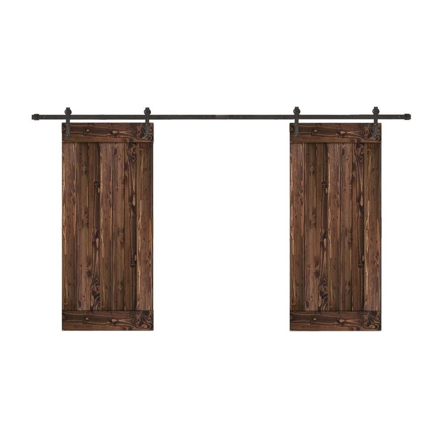 Interior Closet Doors 36 X84 Solid Core Wood Plank Dark Walnut