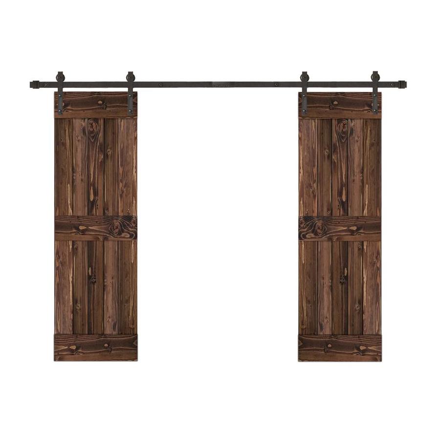 Creative Entryways Biparting Espresso Stained 2 Panel Wood Pine