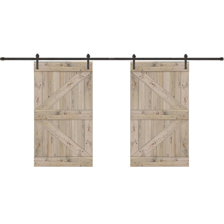Creative Entryways Biparting Barn Door Weathered Gray Stained K