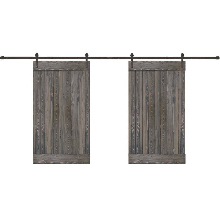 Creative Entryways Biparting Barn Door Charcoal Stained 1 Panel