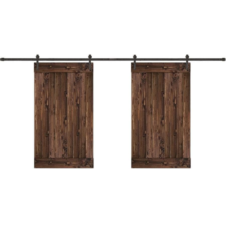 Creative Entryways Biparting Espresso Stained 1 Panel Wood Pine