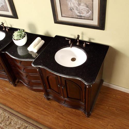 Silkroad Exclusive 53.5-in Rosewood Single Sink Bathroom Vanity with ...