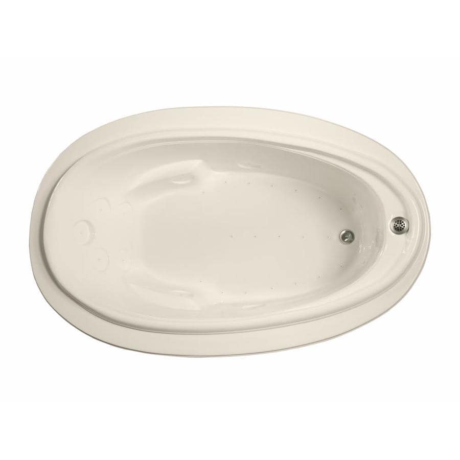Watertech Whirlpool Baths Elite 71.75in OffWhite Acrylic Oval Reversible Drain Air Bath at
