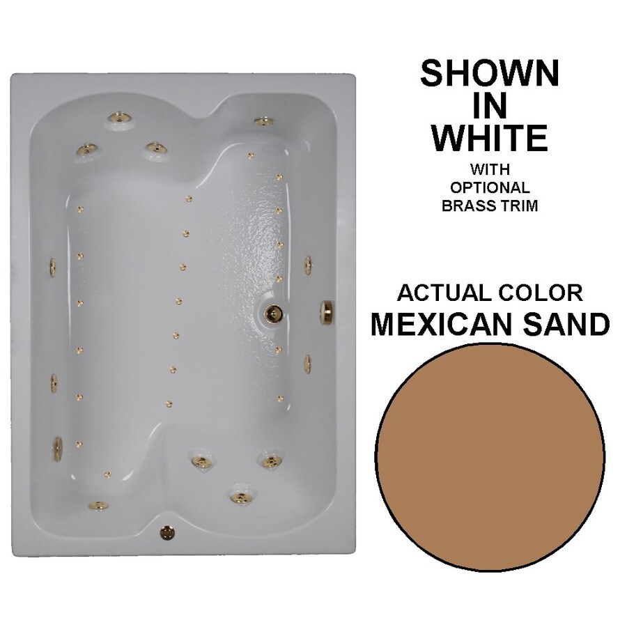 Watertech Whirlpool Baths C6043 MEXICAN SAND Designer 43-in W x 60-in L Mexican Sand Acrylic Reversible Drain
