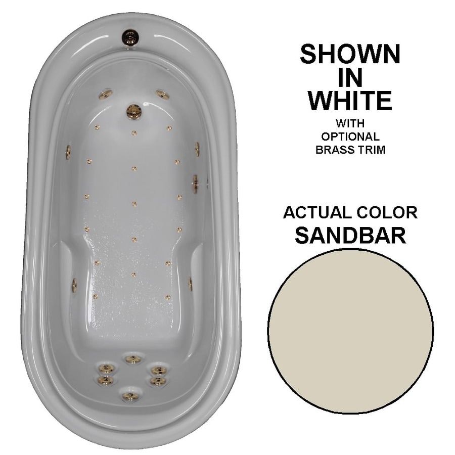 Watertech Whirlpool Baths C7338 ELITE SANDBAR Elite 38-in W x 73-in L Sandbar Acrylic Reversible Drain (Drain Included)