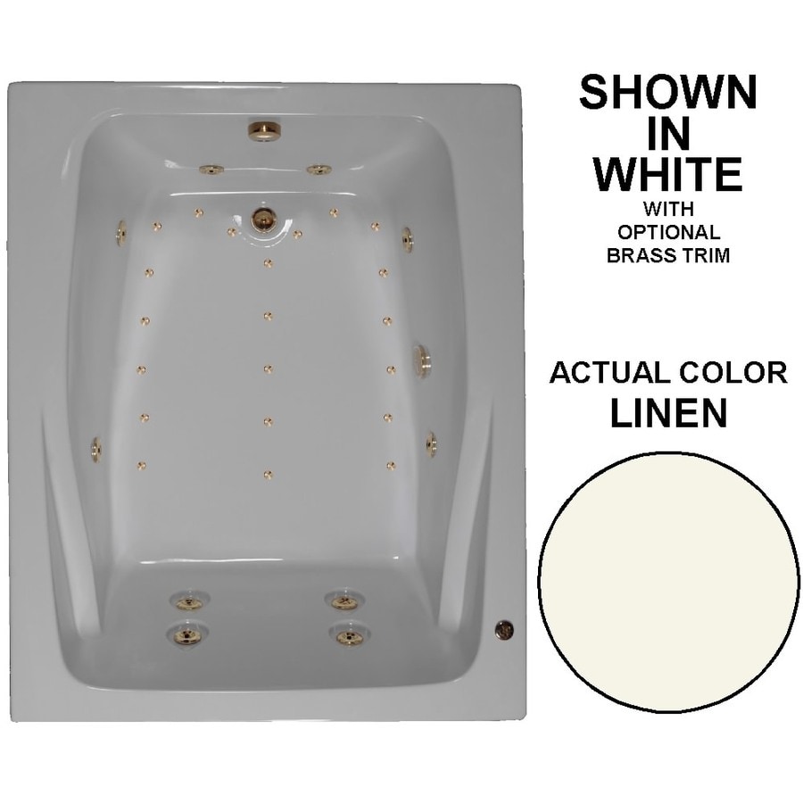 Watertech Whirlpool Baths Designer 48in W x 60in L Linen Acrylic
