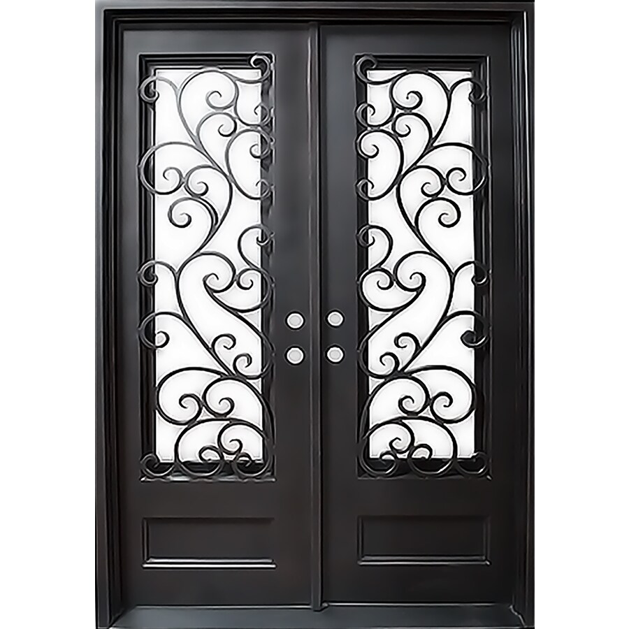FLORIDA IRON DOORS 7296FRI6ADBSY 72-in x 96-in x Iron Dark Bronze Painted 3/4 lite