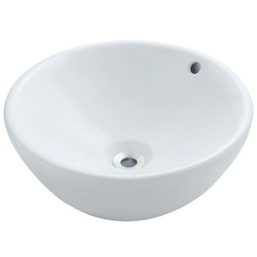 MR Direct White Porcelain Vessel Round Bathroom Sink with ...