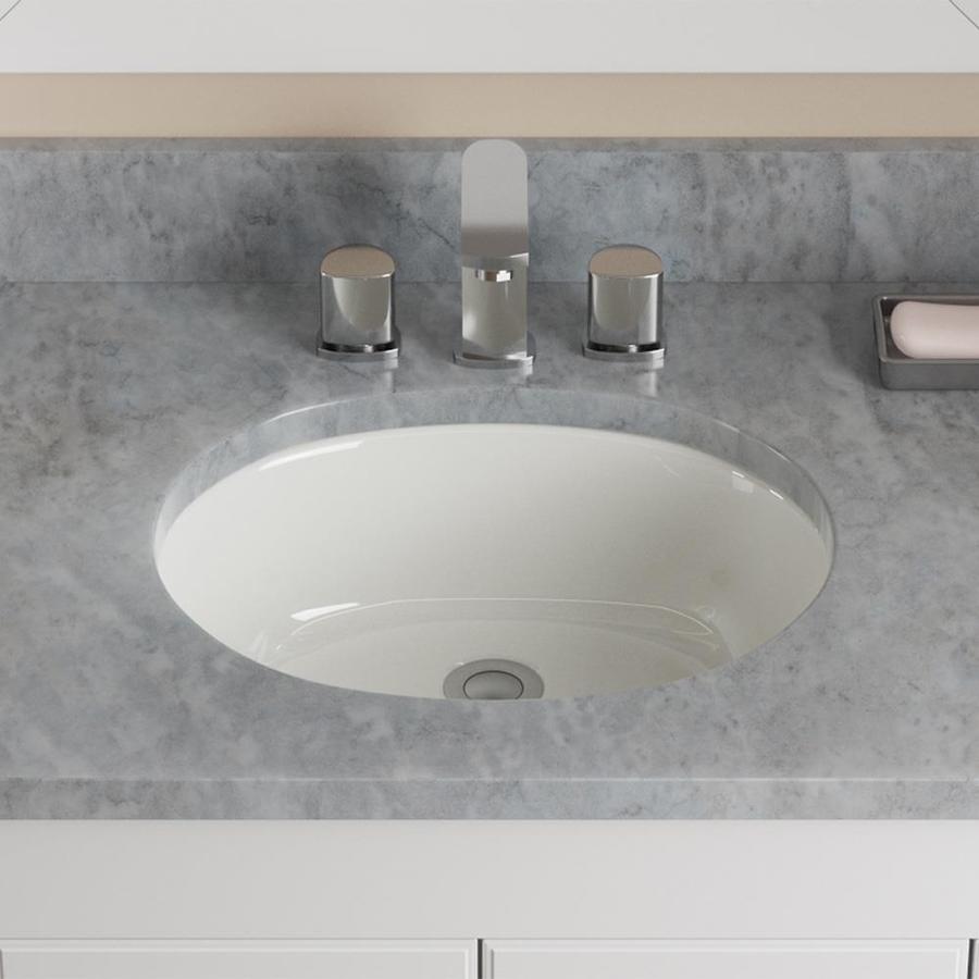 MR Direct Bisque Porcelain Undermount Oval Bathroom Sink with Overflow