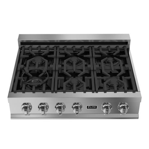 ZLINE KITCHEN BATH RT36 36 in 6 Burners Stainless Steel Gas Cooktop 