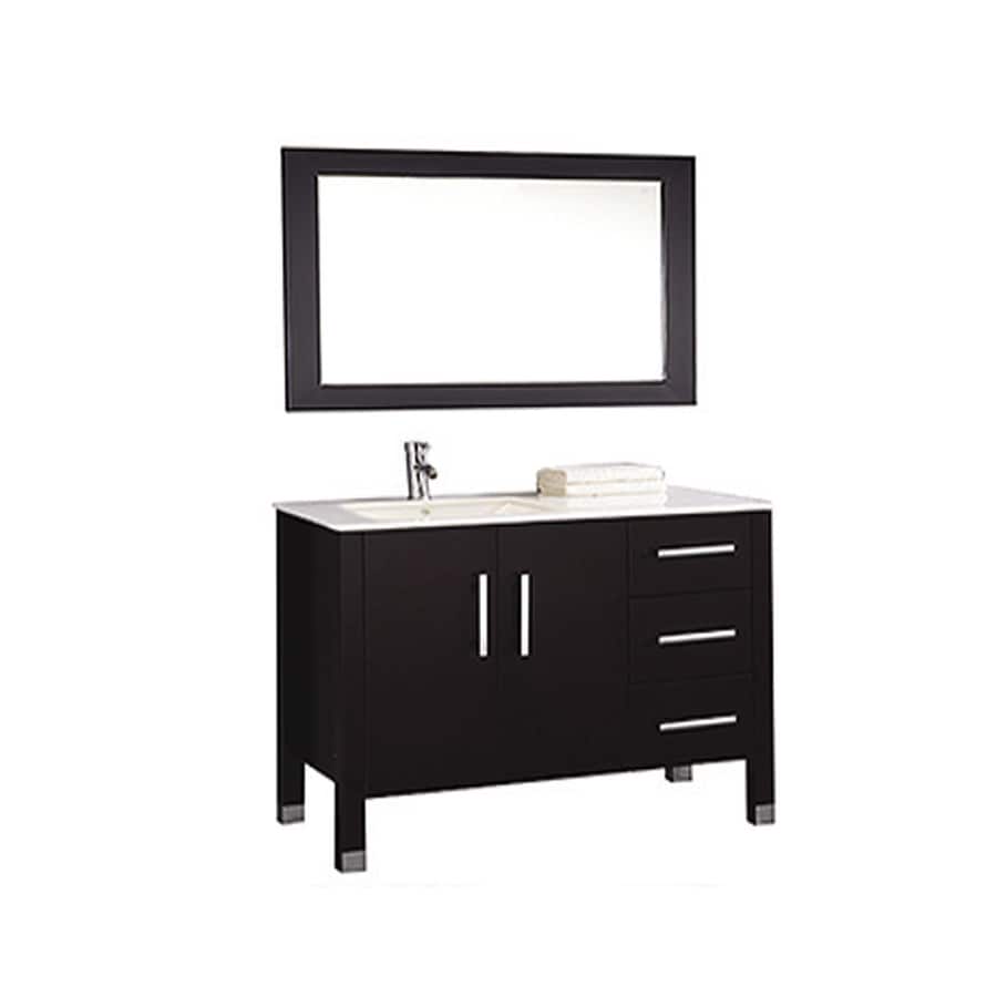 Mtd Vanities Espresso Single Sink Vanity With White Engineered Mtd Vanities Espresso Single Sink Vanity With White Engineered Stone Top Common 40