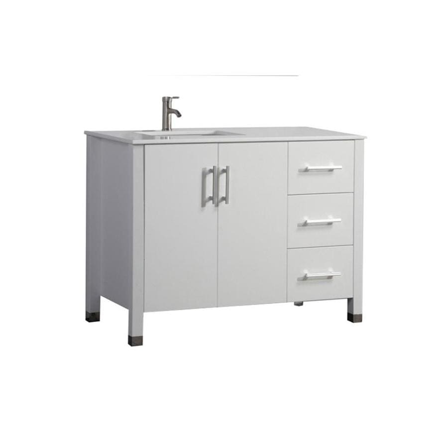 MTD Vanities 40-in White Single Sink Bathroom Vanity with ...