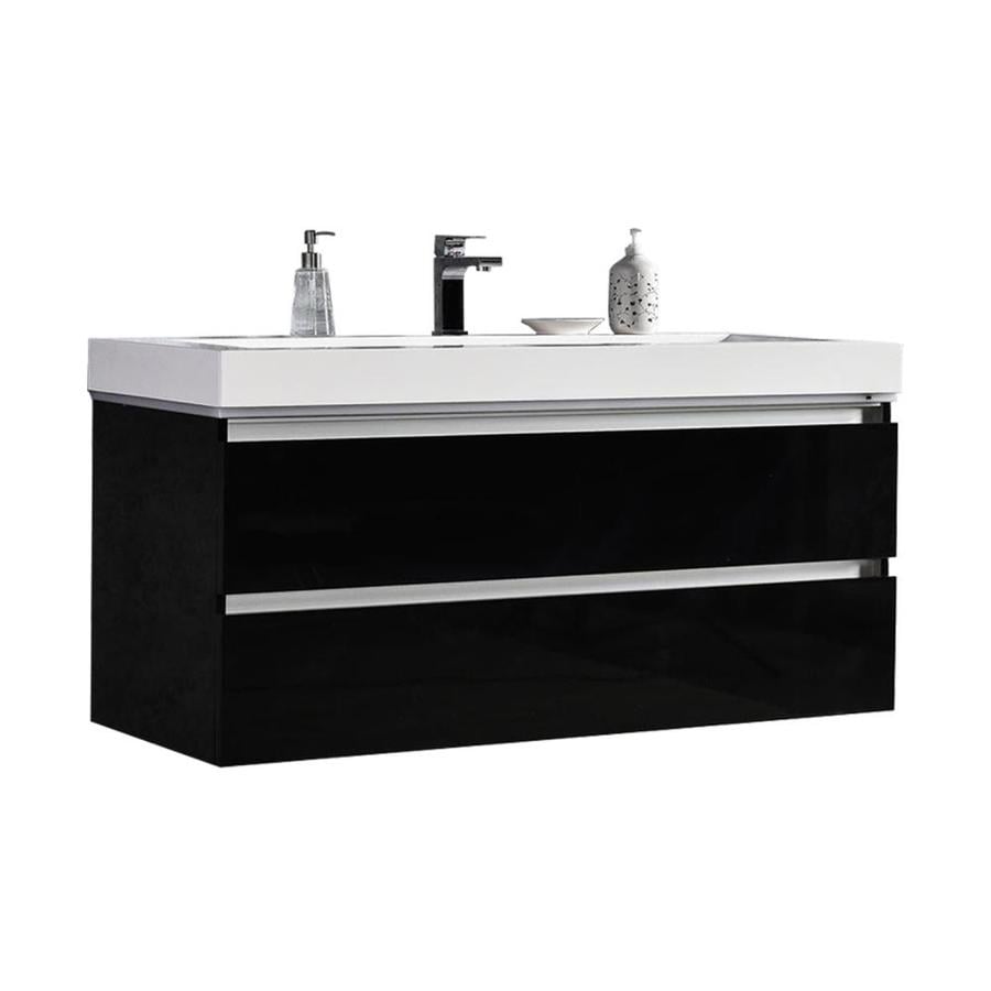 MTD Vanities Maui 48-in Black Single Sink Bathroom Vanity ...