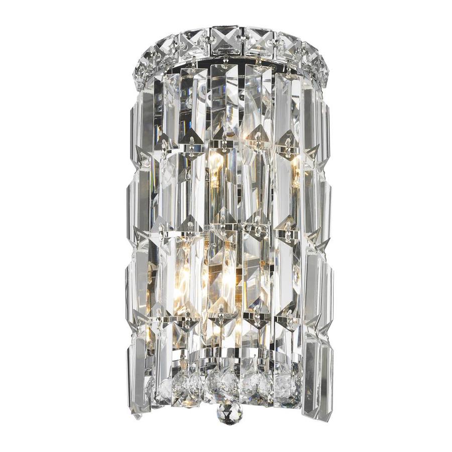 Shop Worldwide Lighting 6-in W 2-Light Chrome Crystal Ambient Wall Sconce at Lowes.com