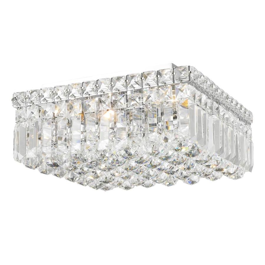 Worldwide Lighting Cascade 12 In W Chrome Crystal Flush Mount Worldwide Lighting Cascade 12 In W Chrome Crystal Flush Mount Light