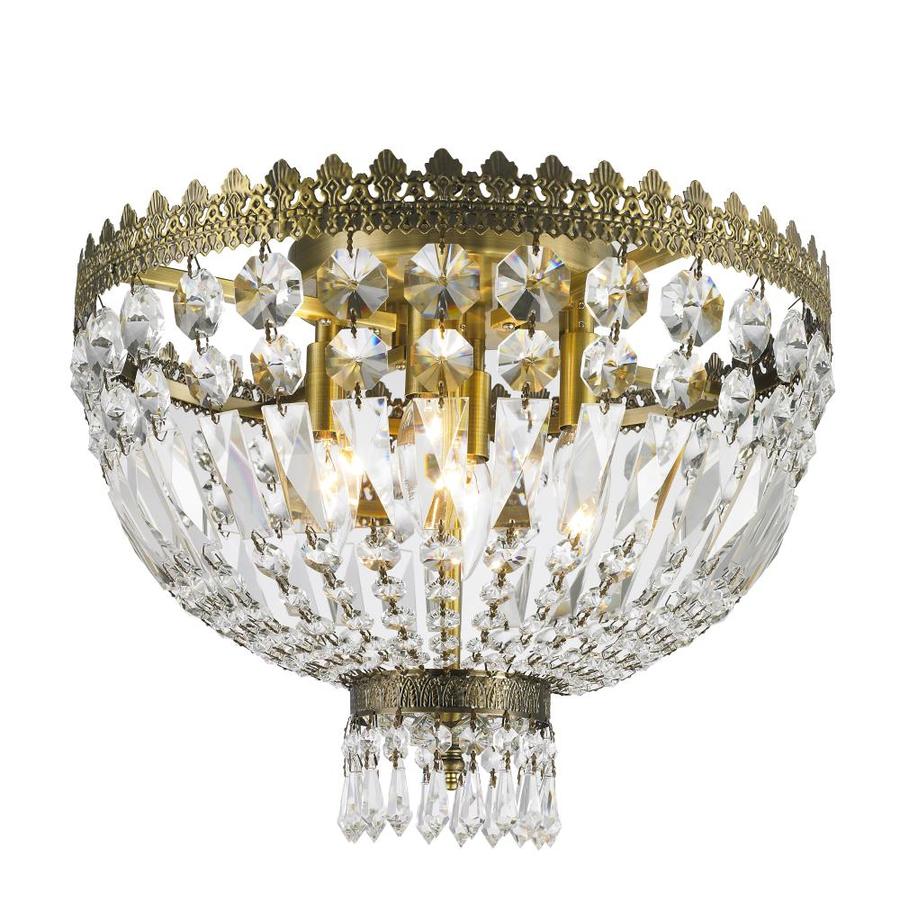 Worldwide Lighting Metropolitan 16 In W Bronze Crystal Flush Worldwide Lighting Metropolitan 16 In W Bronze Crystal Flush Mount Light