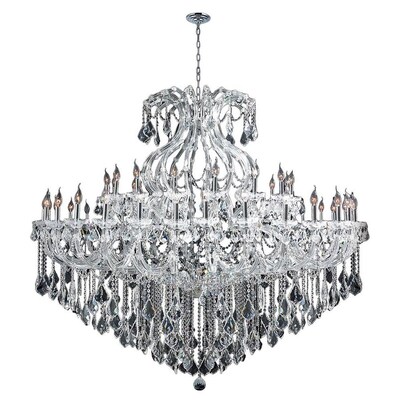 Worldwide Lighting Maria Theresa 49-Light Polished Chrome Glam Crystal Chandelier Worldwide Lighting Maria Theresa 49-Light Polished Chrome Glam Crystal Chandelier