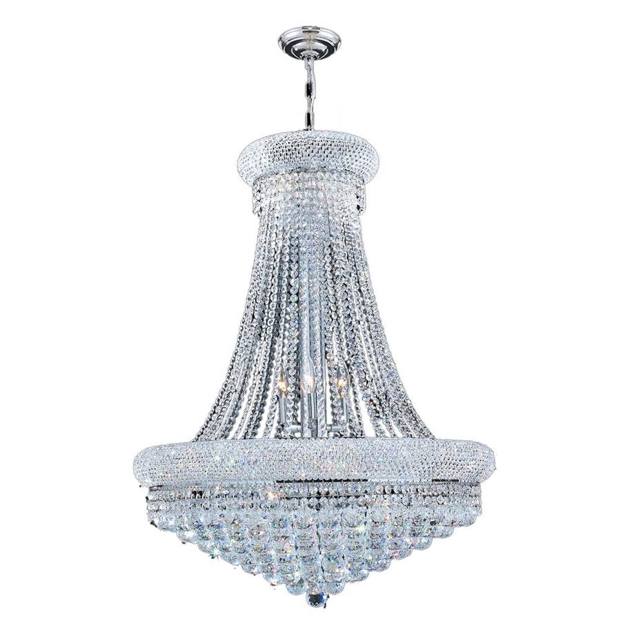Worldwide Lighting Empire 14Light Polished Chrome Glam Crystal Empire