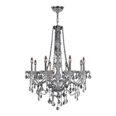 Worldwide Lighting Provence 8-Light Polished Chrome Glam Crystal Chandelier Worldwide Lighting Provence 8-Light Polished Chrome Glam Crystal Chandelier