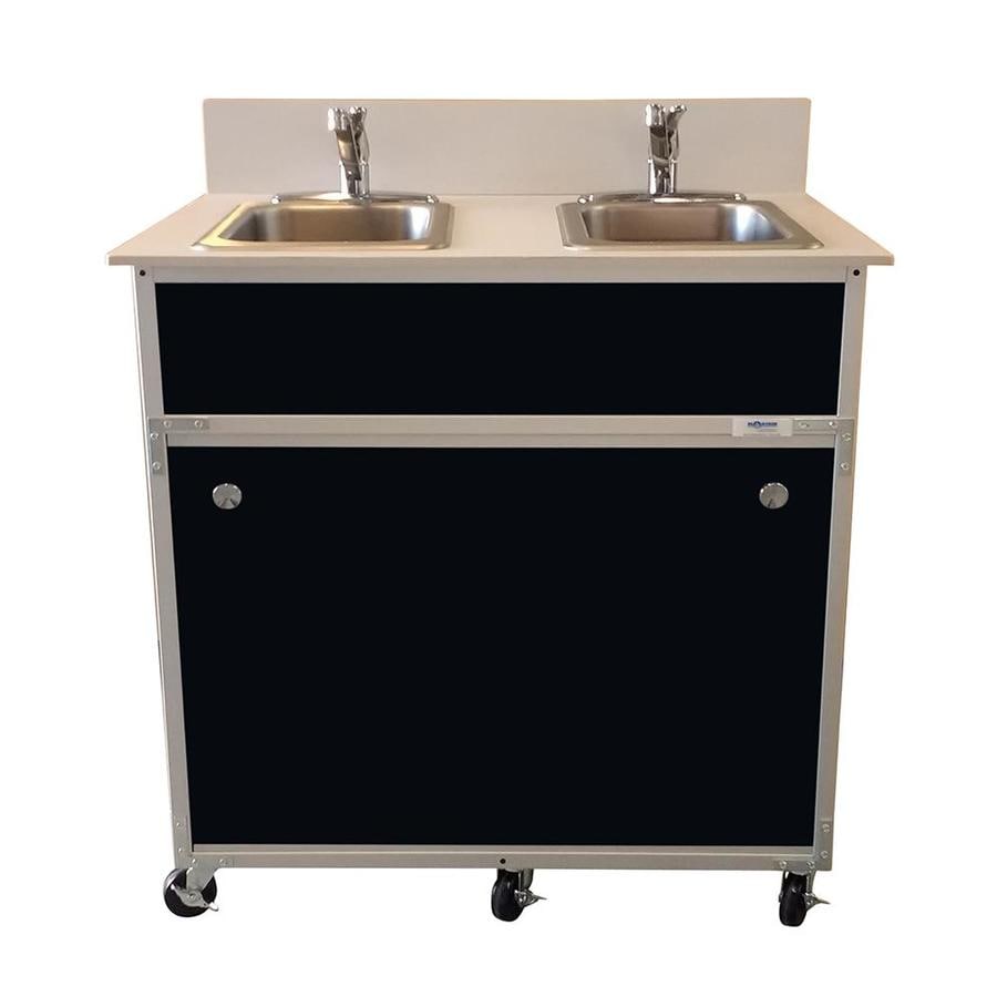MONSAM Black Double-Basin Stainless Steel Portable Sink at Lowes.com Black Stainless Steel Sink Lowes