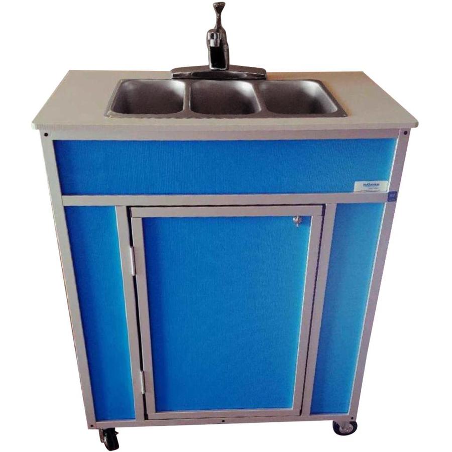 MONSAM Blue TripleBasin Stainless Steel Portable Sink at