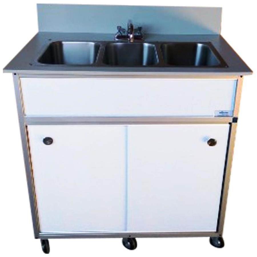 MONSAM White TripleBasin Stainless Steel Portable Sink at