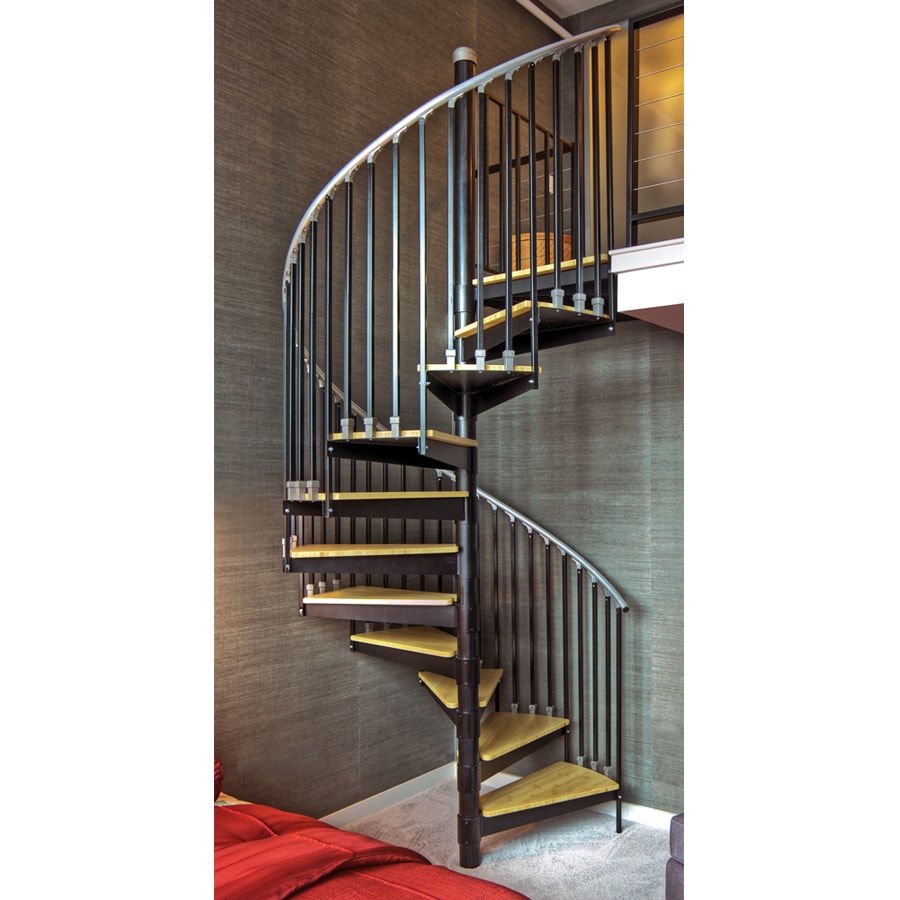 The Iron Shop Ontario 66in x 10.25ft Gray Spiral Staircase Kit at