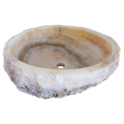 Jurrassic Onyx Natural Stone Vessel Oval Bathroom Sink