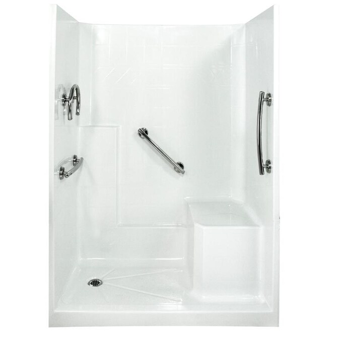 Ella S Bubbles White 3 Piece 60 In X 33 In X 77 In Alcove Shower Kit In The Shower Stalls Enclosures Department At Lowes Com