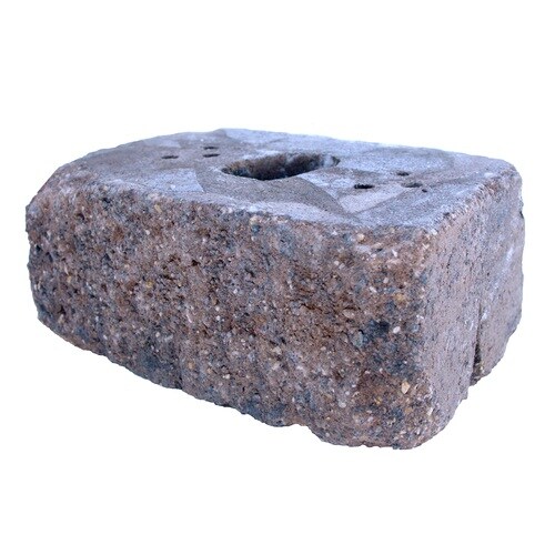 Country Manor Brown/Charcoal Retaining Wall Block (Common: 6-in x 16-in ...