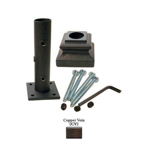 House of Round Newel Kit Copper Vein Wrought Iron Newel Post Installation Kit at