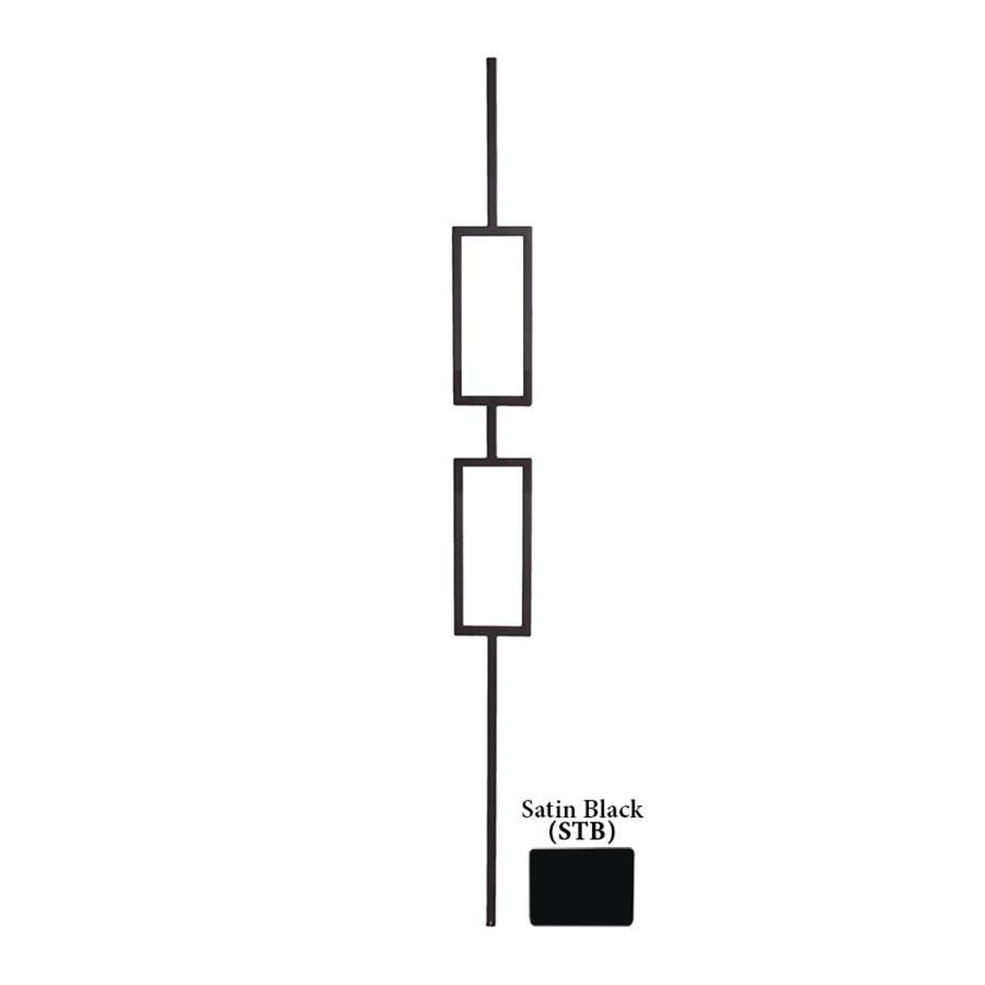 Shop House of Hollow 44in Satin Black Wrought Iron Classic Tubular Stair Baluster at